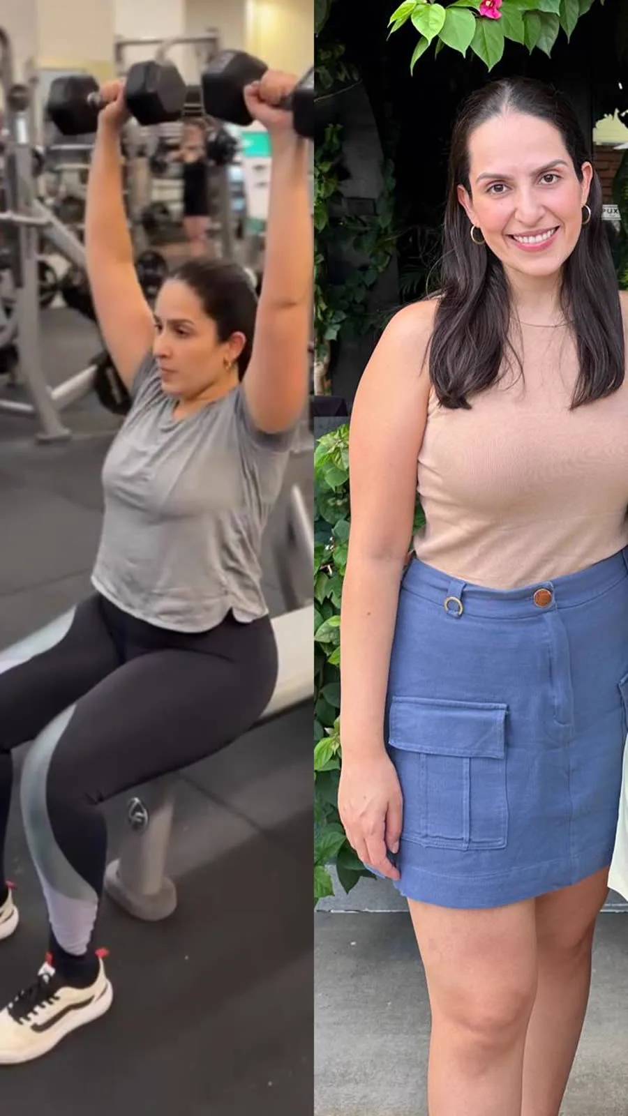 Antes e depois de uma aluna que treina com a Duda